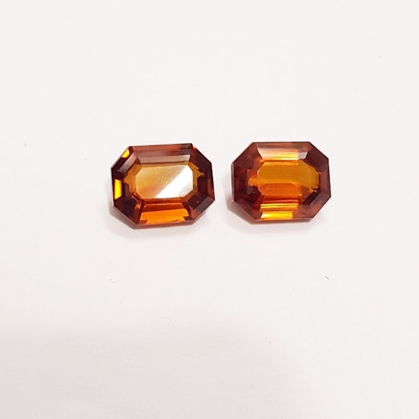 18 T0 20 Ct Natural Gomed Hessonite Gemstone |Pair Loose Gemstone Octagon Shape Gomed Hessonite for Jewelry | Gomed Hessonite Loose Stone