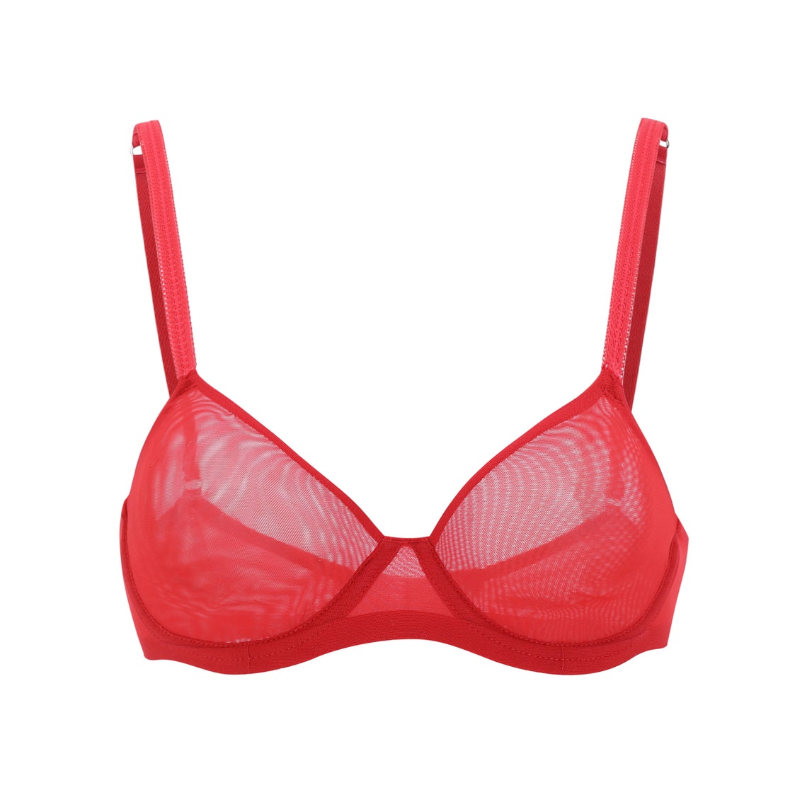 Molded Mesh Bra Seamless See Through Everyday Bra Red - Etsy Australia