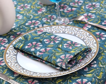 Ensemble de serviettes de table en coton indien, linge de table à manger, serviettes en tissu en coton pour le dîner de tous les jours, serviette de table de mariage.