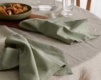 Paquete de 100 servilletas de color verde salvia para la cena diaria y la servilleta de mesa de boda Servilleta de cocina reutilizable 100% algodón Servilletas de tela sin residuos.