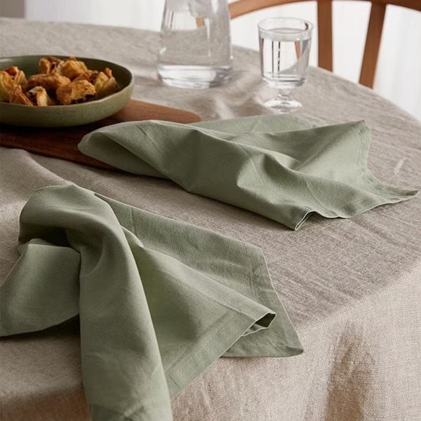 Paquete de 100 servilletas de color verde salvia para la cena diaria y la servilleta de mesa de boda Servilleta de cocina reutilizable 100% algodón Servilletas de tela sin residuos.