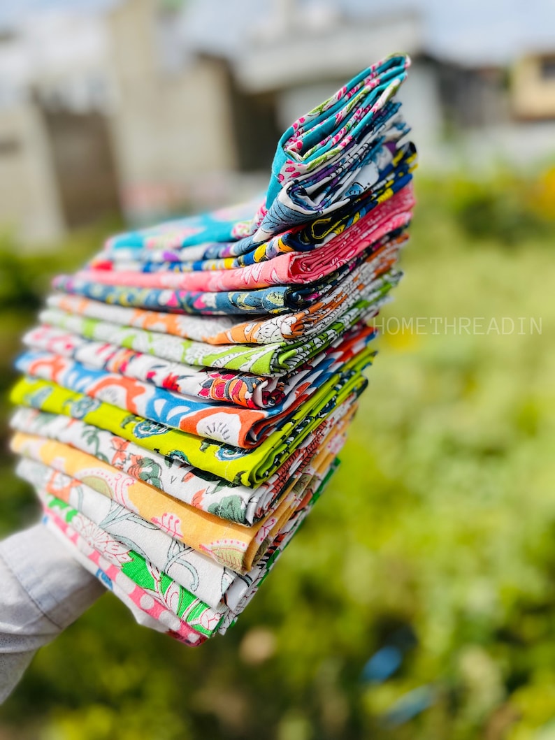 Assorted Block Print Napkins Wholesale Lot Of Cotton Cloth Napkins Set, Eco Friendly Reusable Cocktail Zero Waste Table Dinner Napkins. image 6