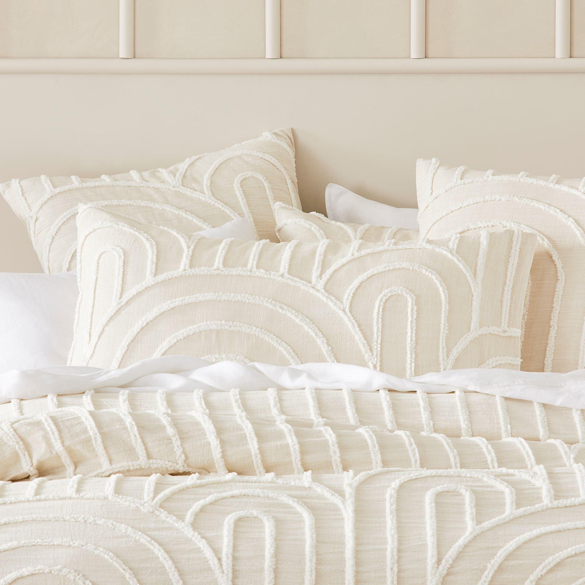 3 Piece Tufted Cotton Duvet Cover Set White/ivory Duvet Cover Etsy