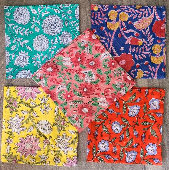 Wholesale Lot of Napkins Set Hand Printed Mix and Match Casual Everyday  Cotton Dinner Napkin Set Reusable Dinning Table Cloth Napkins, 