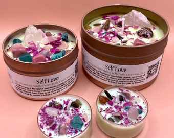 Self Love - Reiki Charged - Healing Energy Ritual Candle - Soy Aromatherapy Candle - Intention Candle - Impassioned Collection