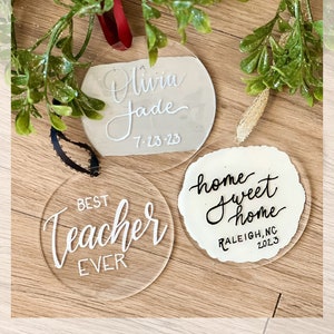 Custom Acrylic Ornament | Personalized Ornament| Christmas Gift| Christmas Ornament | Keepsake