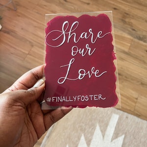 Small Acrylic Sign | Painted Back Acrylic Sign | Wedding Acrylic Sign