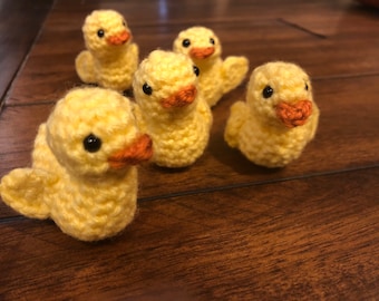 Super mini crochet duckies-Look at description for size measurements.