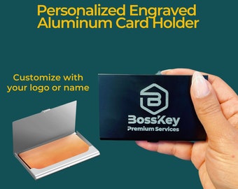 Custom personalized engraved Aluminum Business Name Card Credit Card Case Pocket Business Card Case Wallet Business Card Carrier
