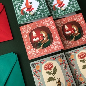 Set of 6 cards with envelopes. “Cottagecore”