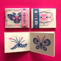 Tiny RISO butterfly zine product logo