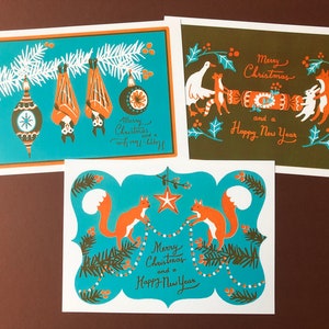 Set of 6 Christmas cards. “Forest animals”