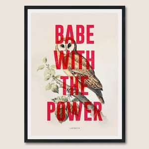 Labyrinth Print, Babe with the Power print, retro modern, vintage inspired, vintage, movie poster, Botanical prints, owl print, bird, nature