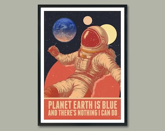 Space Oddity Print, Ziggy Stardust print, David Bowie art, music quote, vintage inspired, vintage, music poster, music art, Music Lover