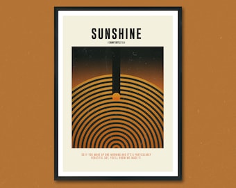 Sunshine inspired Print Poster, retro modern, vintage inspired, Art Print, midcentury modern, movie poster, sci-fi movie, minimalist print