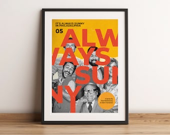It's Always Sunny in Philadelphia Poster Print, retro modern, vintage inspired, Art Print, TV series print, midcentury modern, tv show