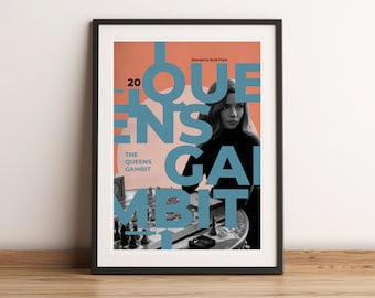 The Queens Gambit Poster Print, retro modern, vintage inspired, Art Print, TV series print, midcentury modern, tv show, type print, home art