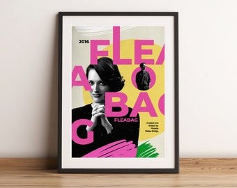 Fleabag Poster Print, retro modern, vintage inspired, Art Print, TV series print, tv series, BBC poster, the Priest, Phoebe Waller-Bridge