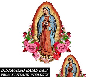 Large and Small Santa Maria De Guadalupe Virgin Mary iron on Patch for personalising tshirts or bags Harajuku Icon
