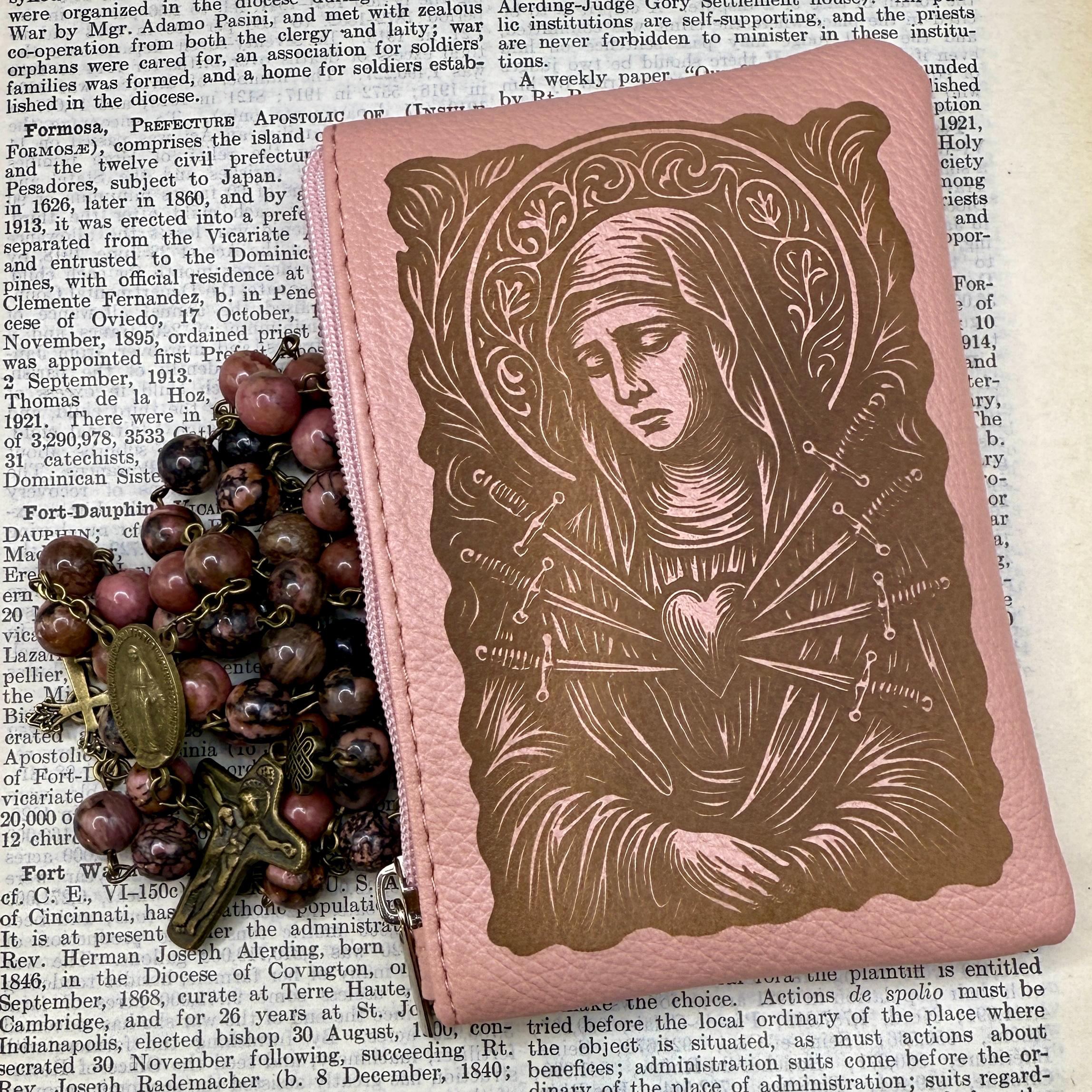 Our Lady of the Seven Sorrows Mater Dolorosa - Engraved Rosary Pouch ...