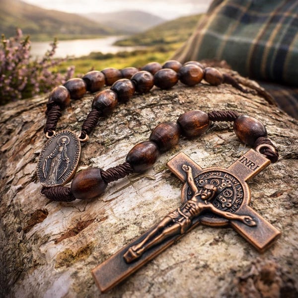 Handmade in Scotland Traditional Maple Hard Wood Rosary Beads