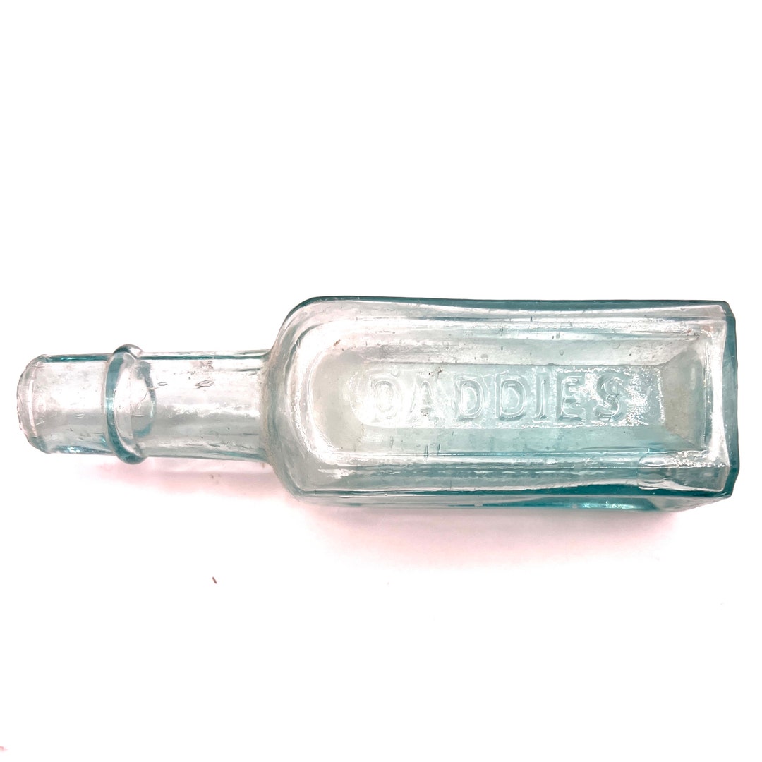 Antique Embossed Daddies Favourite Sauce Aqua Glass Bottle Etsy
