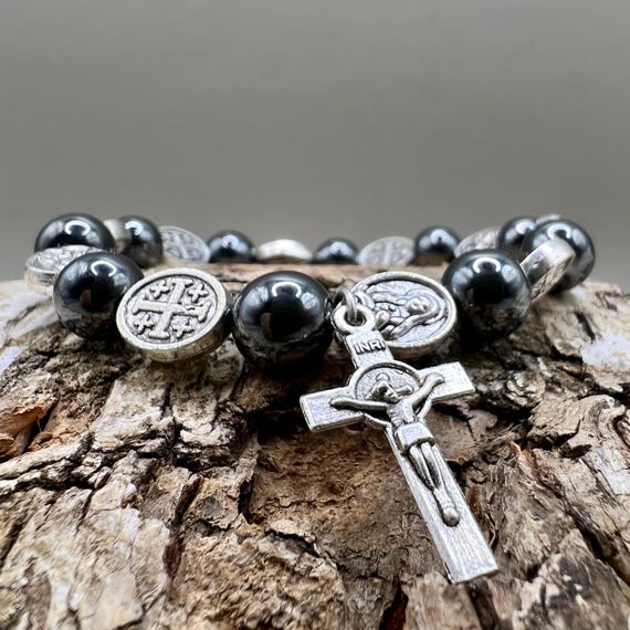 Hematite rosary bracelet discount