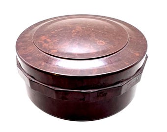 Caja de baratijas de baquelita vintage, muy coleccionable, caja de plástico moderna de mediados de siglo, joyería bebop