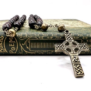 Handmade in Scotland Maple and Brass Anglican Protestant Rosary Celtic Prayer Beads Lutheran Episcopalian