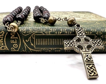 Handmade in Scotland Maple and Brass Anglican Protestant Rosary Celtic Prayer Beads Lutheran Episcopalian