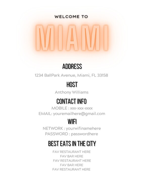 AIRBNB Welcome Letter Template Poster Template Customizable - Etsy