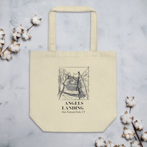 Angels Landing Zion National Park Organic Tote Bag Gift for National Parks Outdoor Enthusiasts