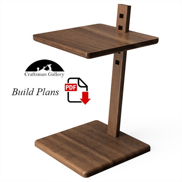 DIY Side Table With Adjustable Height  Plan - DIY easy to build project - woodworking plans