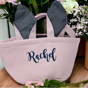 Personalized Easter Basket, Embroidered Easter Basket, Monogram Easter Basket, Custom Bunny Basket, Baby Keepsake Gift, New Baby Gift