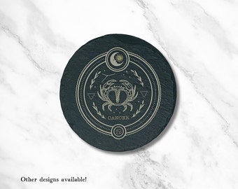 Personalized Coasters, Engraved Slate Coasters, Zodiac Gift, Housewarming Gift First Home, Hostess Gift