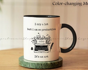 Piango molto ma sono così produttivo che è una tazza artistica in ceramica da 11 once - 15 once