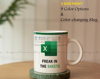 Excel Spreadsheet Mok Keramisch 11oz 15oz - Freak in the Sheets Mok - Grote Excel Mok - Kantoor & collega cadeau
