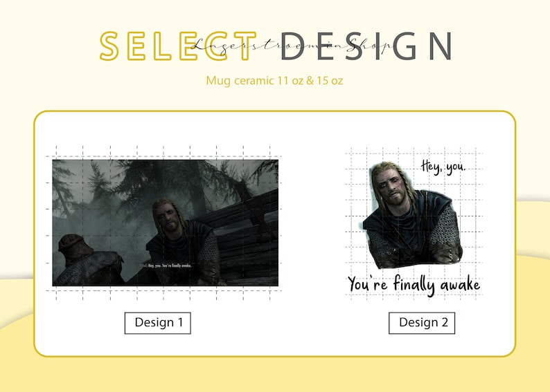 Hey You're Finally Awake Heat Color-Changing Mug & Ceramic Mug 11oz 15oz, Skyrim Coffee Mug, Elder Scrolls Mug, Skyrim Magic Mug image 2