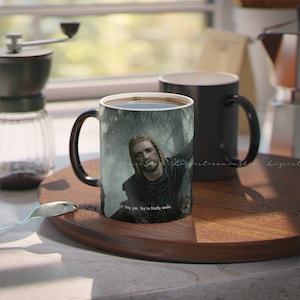 Hey You&#39;re Finally Awake Heat Color-Changing Mug  & Ceramic Mug 11oz 15oz, Skyrim Coffee Mug, Elder Scrolls Mug, Skyrim Magic Mug