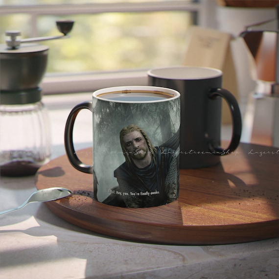 Hey You're Finally Awake Heat Color-changing Mug & Ceramic Mug 11oz 15oz,  Skyrim Coffee Mug, Elder Scrolls Mug, Skyrim Magic Mug 