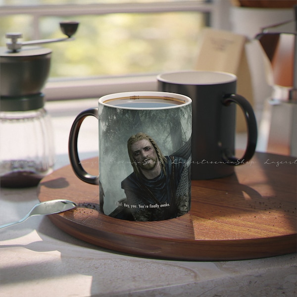 Mug et tasse en céramique chauffants, vous êtes enfin réveillé, 11 oz 45 oz, tasse à café Skyrim, tasse Elder Scrolls, tasse magique Skyrim