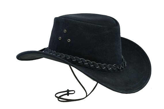 Cappello In Vera Pelle Stile Australiano Cappello Da Cowboy In Vera Pelle Stile Australiano - Western Outback Con Laccetto, Per Tutti Cappello Rixom Leather - Foto 4