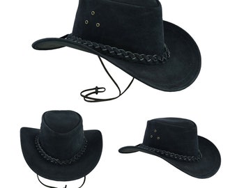 Black Leather Cowboy Hat - Etsy