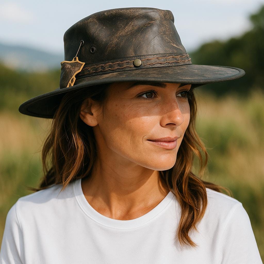Womens Leather Cowboy Small Hat - Etsy display picture 2