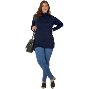 Plus Size Blue Denim Jegging: Stretch Pull-On Jeans (Size 10-30)