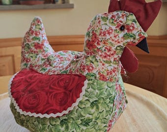Egg warmer chicken, large egg warmer, sewn chicken, hen, fabric chicken, egg chicken, Easter chicken, table decoration, warming chicken, Easter decoration