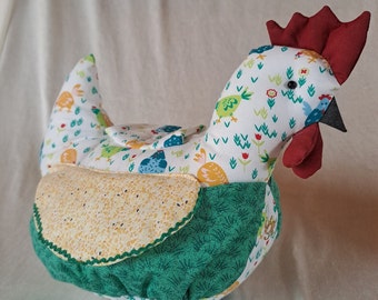 Egg warmer chicken, Easter chicken, large sewn egg warmer, chicken, hen, fabric chicken, egg chicken, table decoration, egg warmer, Easter decoration, "Hanni"