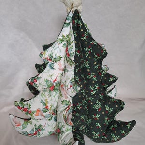 3D Tannenbäumchen aus Stoff 30 hoch, genäht, wiederverwendbarer Weihnachtsbaum, handgefertigt Christbaum, Tannenbaum, Dekoration in Stoff