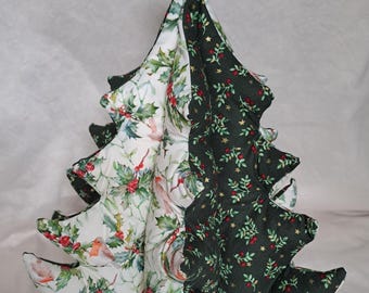 3D fabric Christmas tree, 30 cm tall, sewn, reusable Christmas tree, handmade Christmas tree, fir tree, fabric decoration