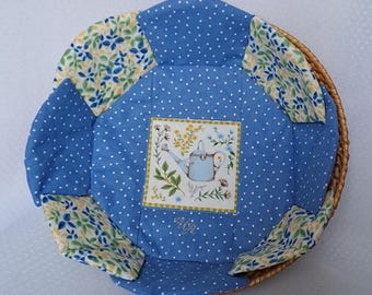 Cotton bread basket, bread basket liner, Easter basket, fabric basket insert for round baskets, bread basket cover
